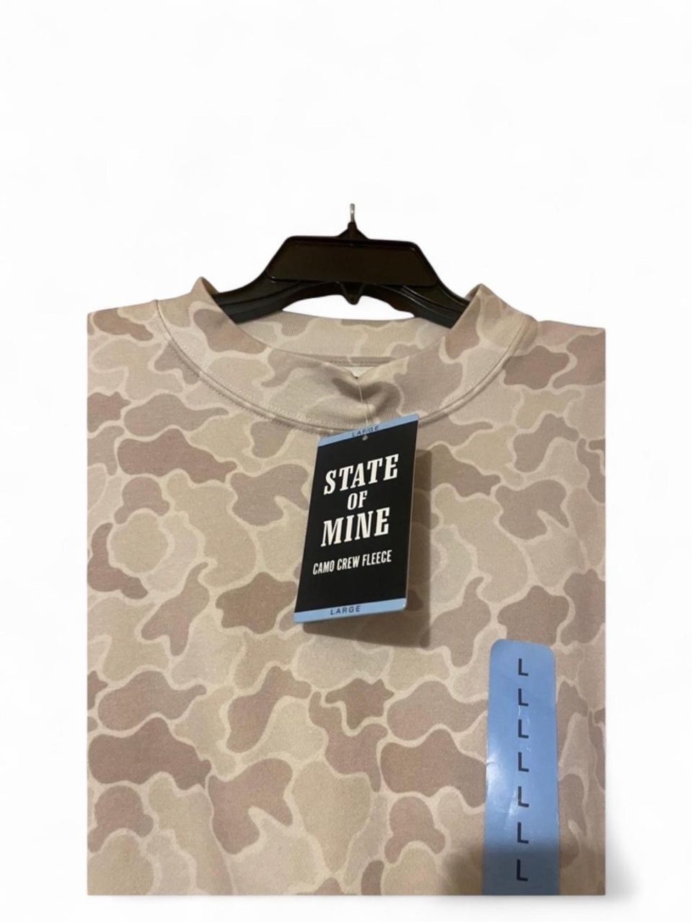 State of Mine Men's Beige Camo Crew Fleece Shirt